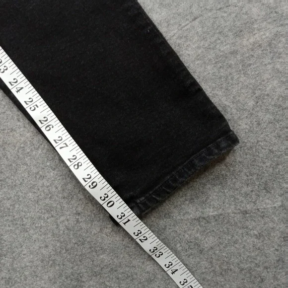 7 For All Mankind Jeans Mens 36x31 Black Slim Skinny Stretch Denim Pants Zip Fly - Picture 6 of 8